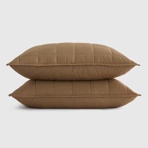 Quince Bamboo Box Quilted Sham Set * Walnut * King Size * New without tags *